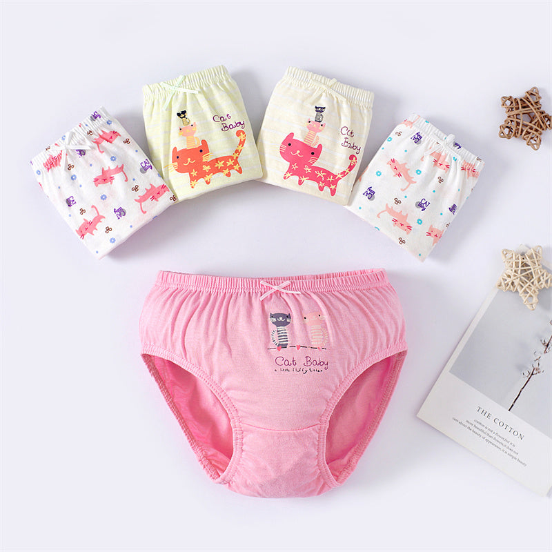Kid Cartoon Heart Korean Version Pure Cotton Factory Direct Supply Triangle Underwear