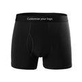Customized Men's Breathable Long Underwear Black Mid-Rise Briefs Boxers