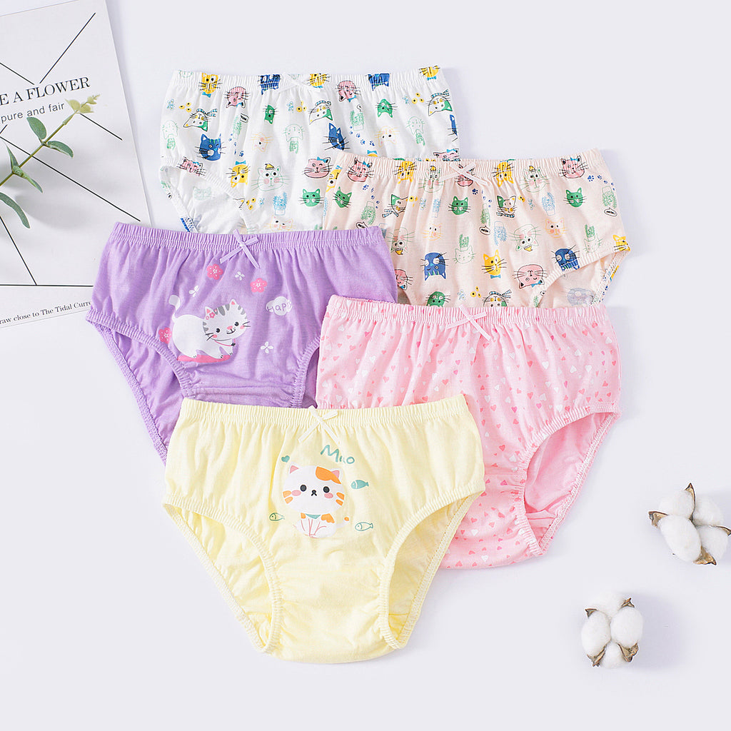 New Arrival Little Girls Underwear 5 Pack Soft Cotton Baby Toddler Panties Kids Briefs
