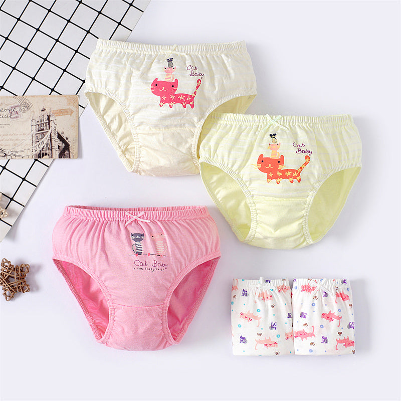 Kid Cartoon Heart Korean Version Pure Cotton Factory Direct Supply Triangle Underwear