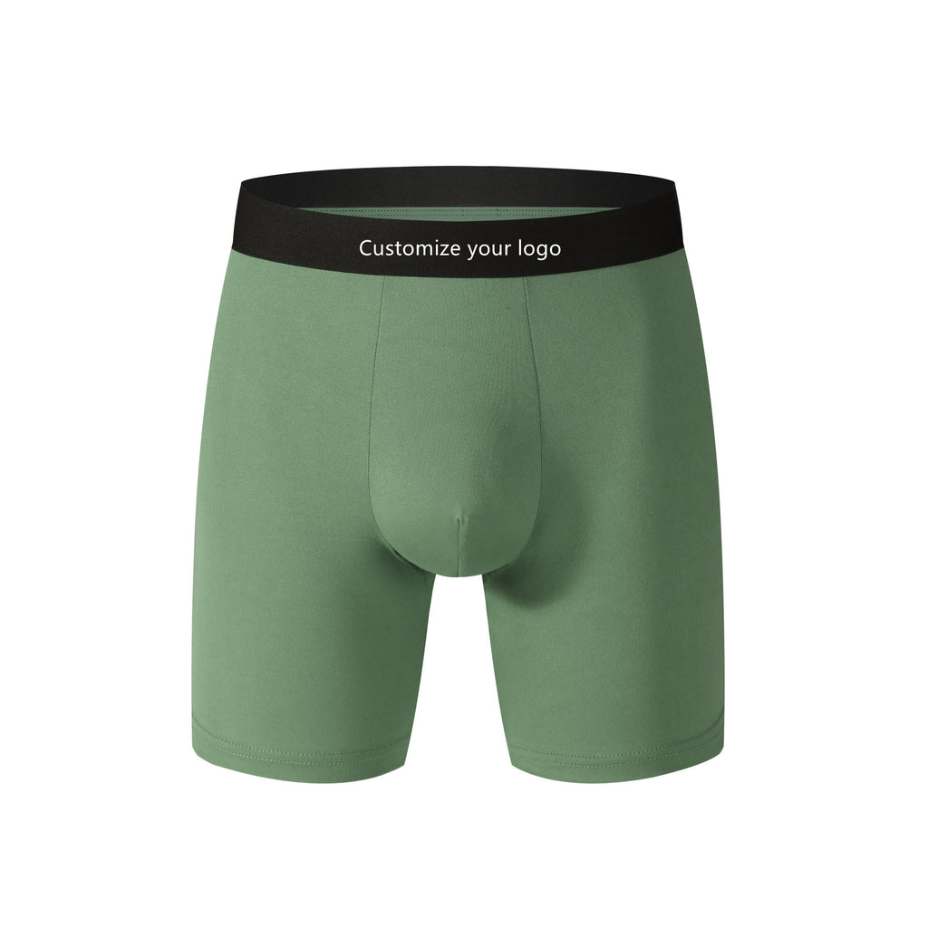 Customize Men Underwear Logo Cotton Long Trunk For Men